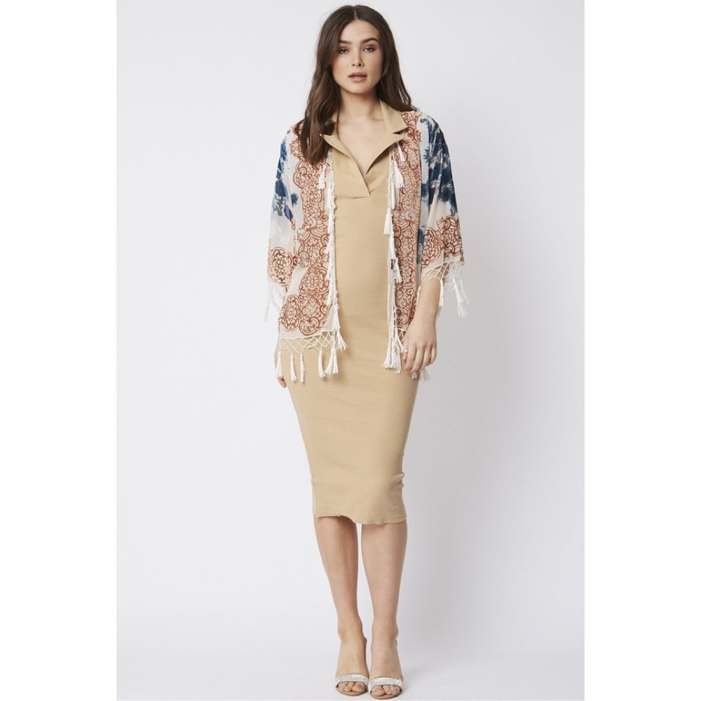 Jayley Silk Cream Silk Kimono Jacket
